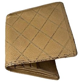 Chanel Cambon Beige Leather Wallet Beige