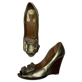 Chloé Marcie Gold Leather Heel Golden