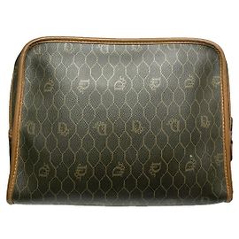 Clutch de couro cinza Dior DiorAddict Cinza