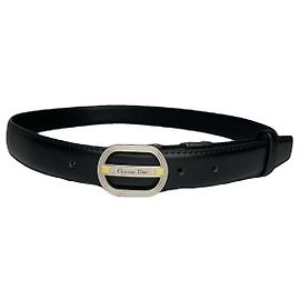 Christian Dior Dior Homme schwarzer Ledergürtel Schwarz