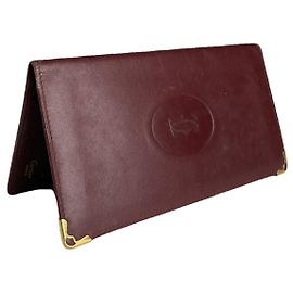 Bolso de cuero patentado burdeos de Cartier Burdeos