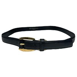 Balenciaga Black Leather Belt Black