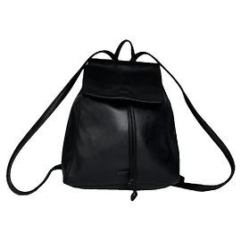 Issey Miyake Black Leather Backpack Black
