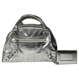 Balenciaga-BALENCIAGA Handbags T.  Leather-Silvery