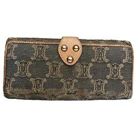 Céline Celine Triomphe Blue Denim - Jeans Wallet Blue