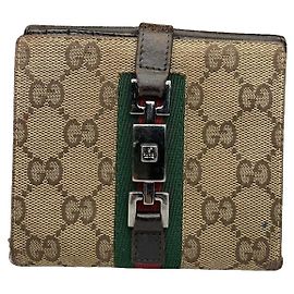 Carteira de couro bege Gucci Jackie Vintage Bege