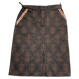 Saia de algodão marrom Fendi Marrom