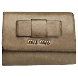 Cartera de cuero camel Miu Miu Camello