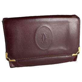 Bolso de cuero burdeos Cartier Burdeos