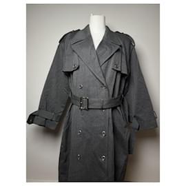 Courreges-COURREGES Trench coats T.International M Wool-Dark grey