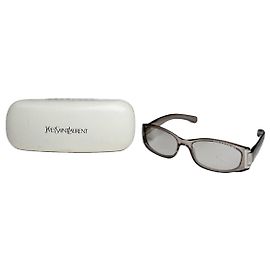 Saint Laurent Silver Plastic Sunglasses Silvery
