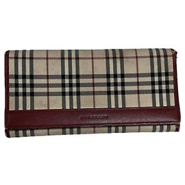 Carteira de couro bege Burberry Bege
