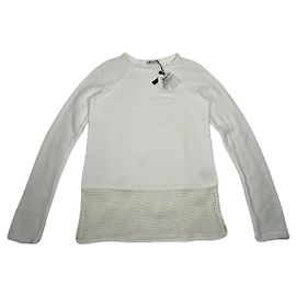 T By Alexander Wang T par Alexander Wang Pull en coton blanc & Sweatshirt Blanc