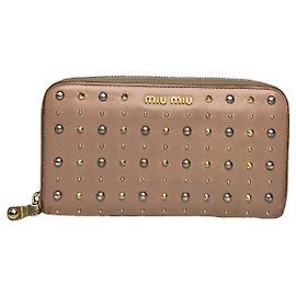 Cartera de cuero rosa Miu Miu Rosa