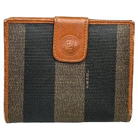 Fendi Baguette Black Leather Wallet Black