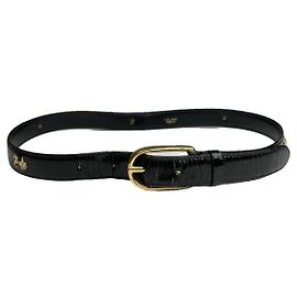 Céline Celine Triomphe schwarze Lackledergürtel Schwarz