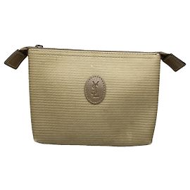Bolso de mano de algodón beige Yves Saint Laurent Beige