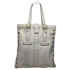 Bolsa de couro branco Valentino Garavani Rockstud Hobo Branco