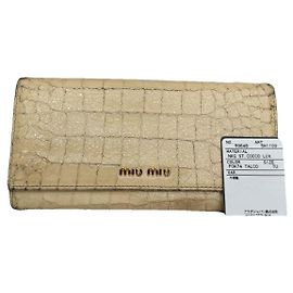 Miu Miu White Leather Wallet White