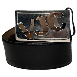 Versace Jeans Couture Black Leather Belt Black