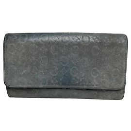 Céline Celine Triomphe Vintage Navy Leather Wallet Navy blue