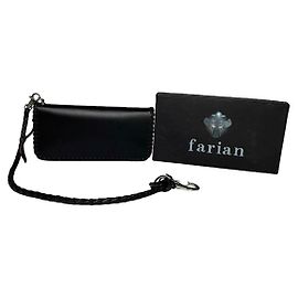 Autre Marque Pochette en cuir verni noir non signée Noir