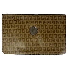 Fendi Baguette Brown Leather Clutch Bag Brown