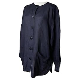 Dior-DIOR Tops T.International L Linen-Navy blue