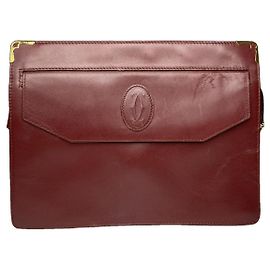 Clutch de couro bordô Cartier Bordeaux