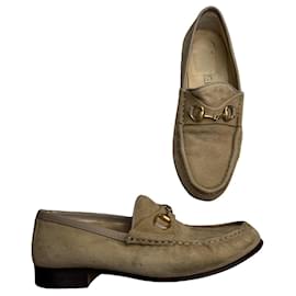 Gucci Brixton Beige Leather Flat Beige
