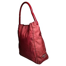 Sac à main en polyester rouge Prada Cleo Rouge