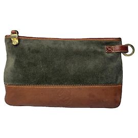 Clutch de couro verde Loewe Barcelona Verde