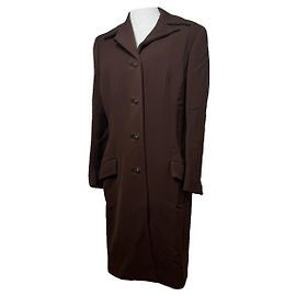 Gianni Versace Brown Polyester Trench Coat Brown
