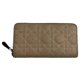 Portafoglio in pelle beige Miss Dior Beige