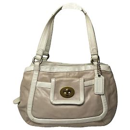 Bolsa de couro branco Sufflette Signature da Coach Branco