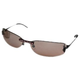 Jean Paul Gaultier anthrazitfarbene Metallsonnenbrille Anthrazitgrau