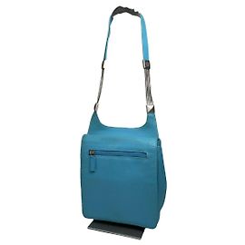 Gianni Versace Blue Leather Handbag Blue