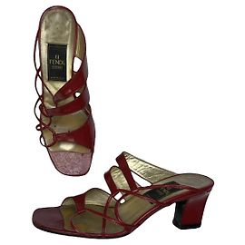 Fendi FFreedom Red Patent Leather Heel Red