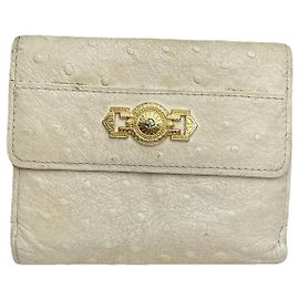 Gianni Versace White Leather Wallet White