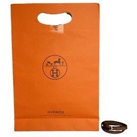 Pulsera de cuero marrón Hermès Behapi Castaño