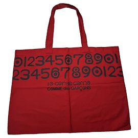 Comme Des Garcons Red Cotton Handbag Red