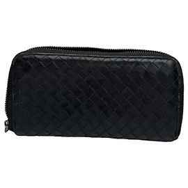 Bottega Veneta Intrecciato Black Leather Wallet Black