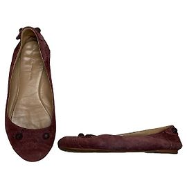 Braune Leder-Ballettschuhe von Balenciaga Braun