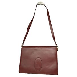 Sac à main en cuir bordeaux Cartier C Bordeaux