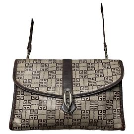 Sac à main en cuir gris Givenchy 4G Gris