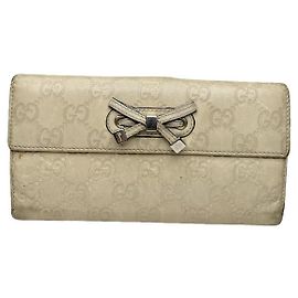 Gucci GG Blooms White Leather Wallet White