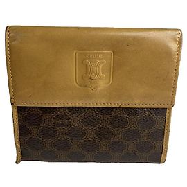 Céline Celine Triomphe Brown Leather Wallet Brown