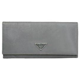 Cartera de cuero gris Prada Gris