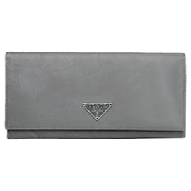 Prada Grey Leather Wallet Grey