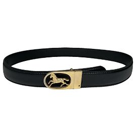 Céline Celine Triomphe schwarze Leder-Gürtel Schwarz